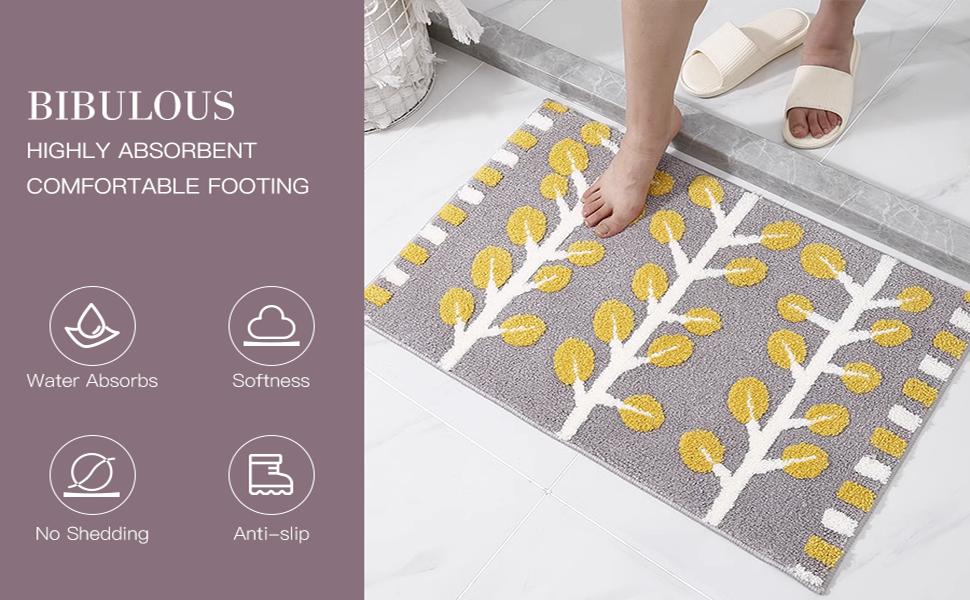 Bathroom Rugs, Absorbent Soft Shaggy Rug Floor Mats for