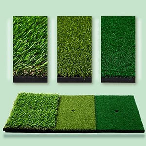 MorTime Golf Hitting Mat, 3-in-1 Portable Grass Golf Training Turf Chipping Mat