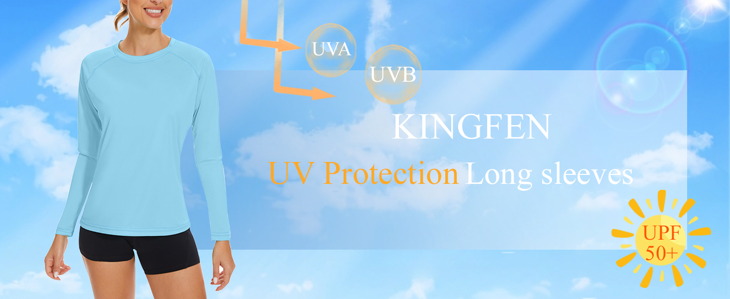 Women’s UPF 50+ UV Sun Protection Long Sleeve T-Shirt for Sports