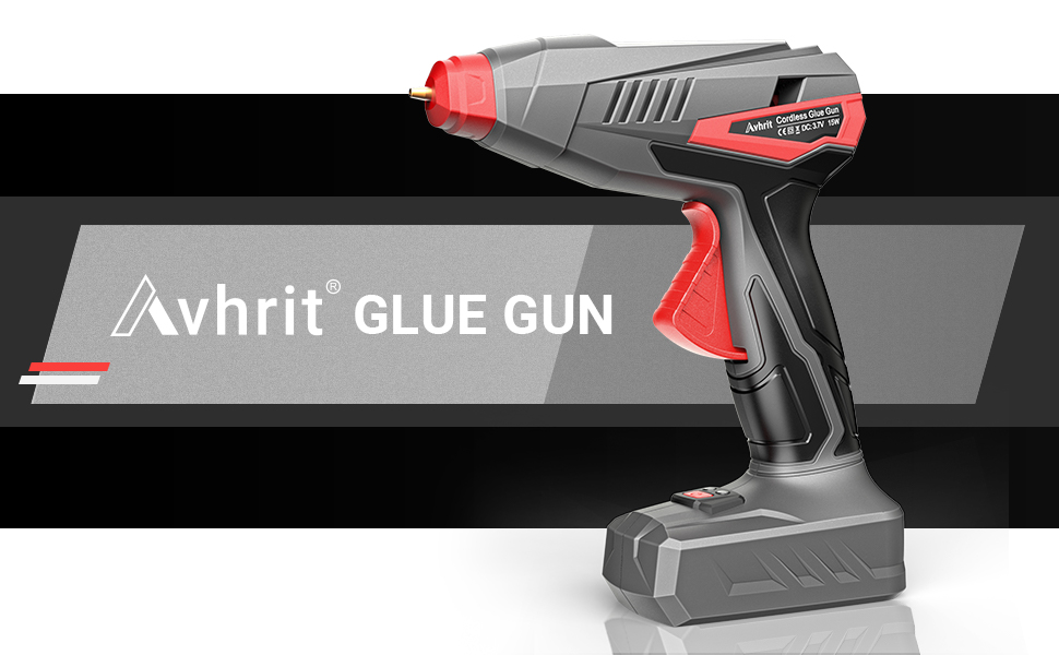 Avhrit Cordless Hot Glue Gun, Fast Preheating Glue Gun Kit with 20 Pcs Glue Sticks