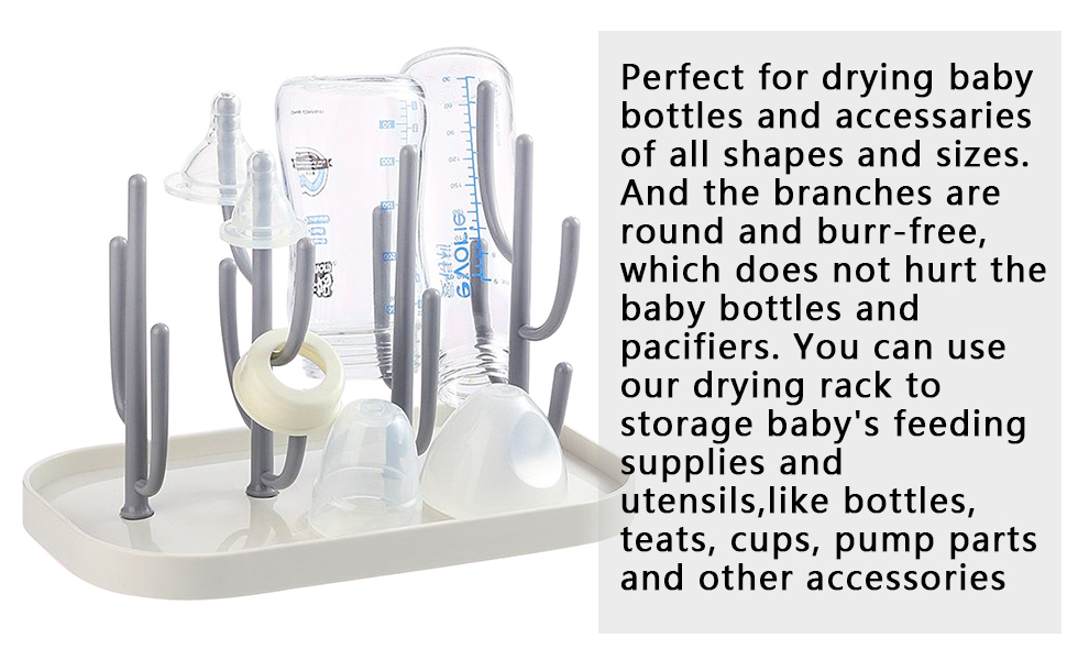 2Pcs Baby Bottle Drying Rack with Base, Creative Tree