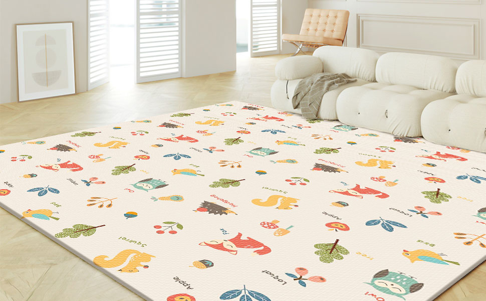 Baby Play Mat Foldable 50x50 Inch, Waterproof and Nonslip