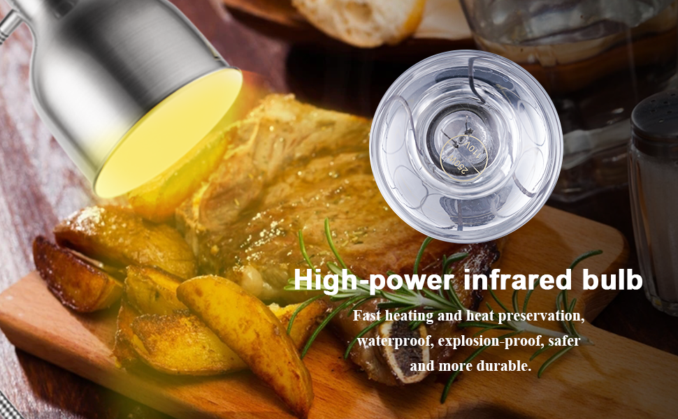 YMJOINMX Food Heat Lamp Commercial Food Warmer Lamp Food