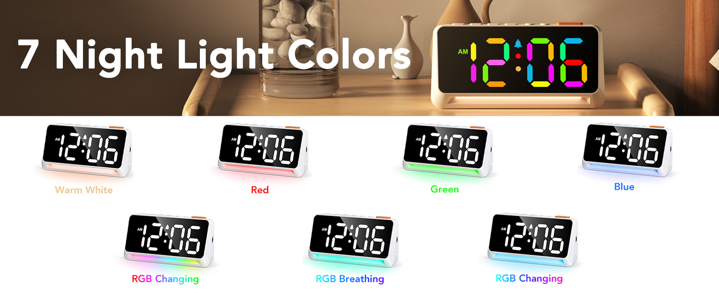 OCUBE Alarm Clock for Kids with Night Light,Digital Alarm Clocks