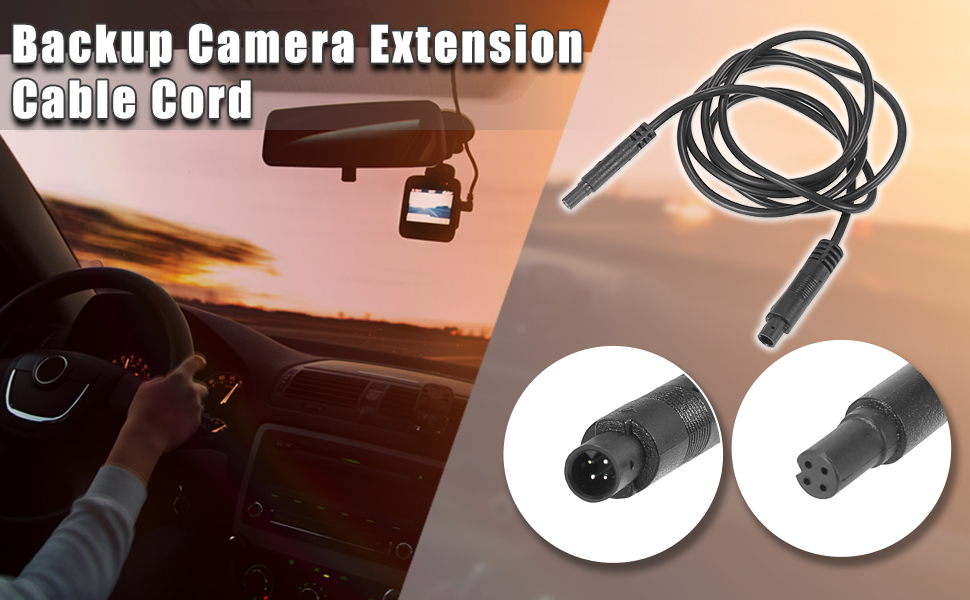 X AUTOHAUX 4 Pin 3ft 1m Backup Camera Extension Cable Dash