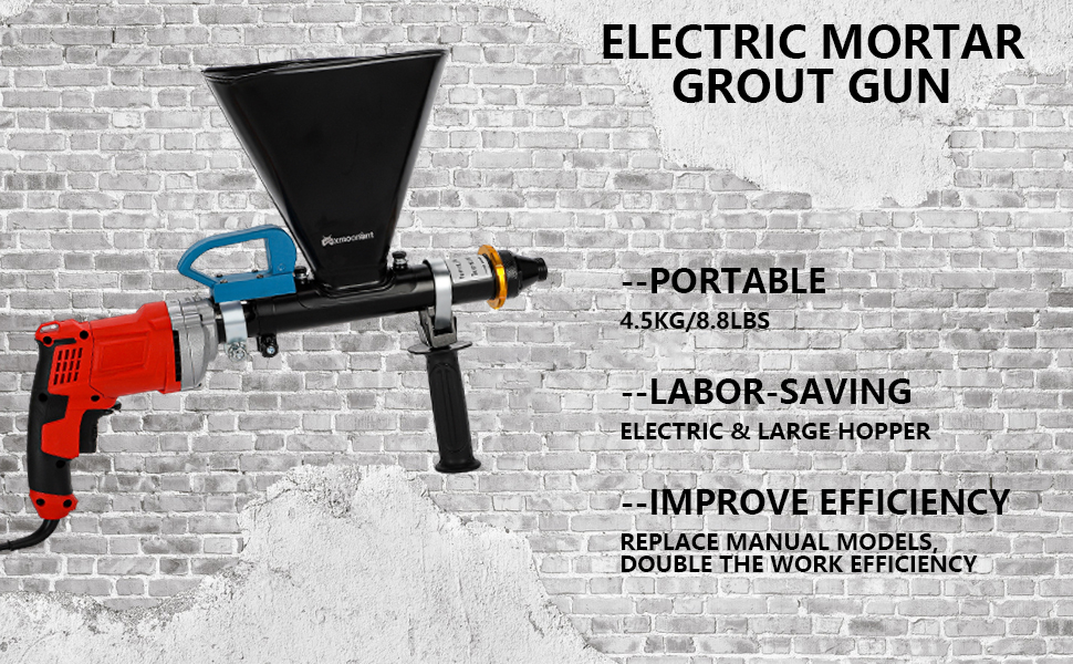 Mxmoonant Electric Mortar Grout Gun Portable Pointing Grouting Caulking