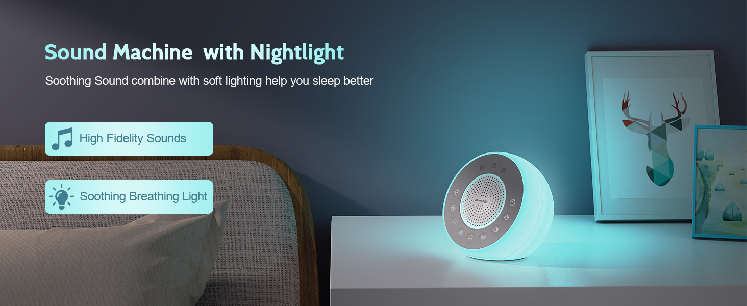sound machine with nightlight, soothing sound, Sleep Sound Machines, White Noise Sound Machine