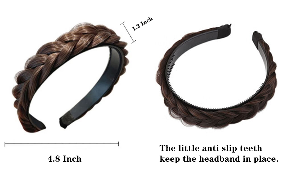 Size of 4 Strands Synthetic Hair Plaited Headband