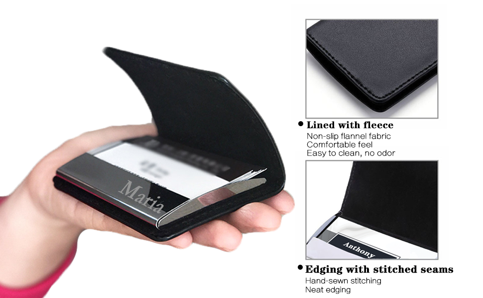 xrlsg Personalized Business Card Holder with Engraved Text
