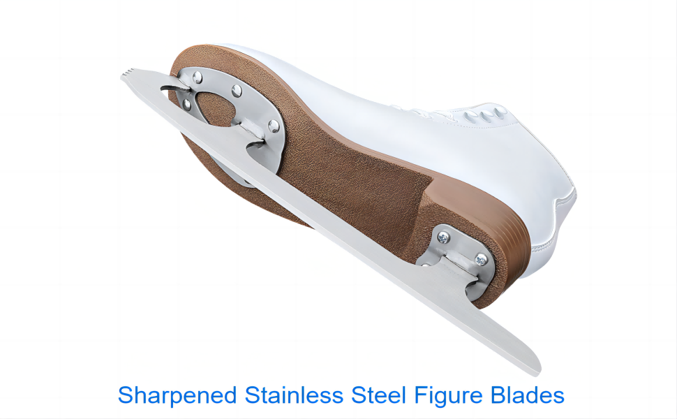 Gliti Ice Skates White，Womens/Girls Ice Figure