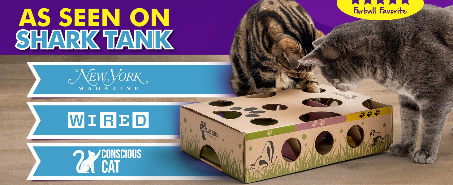 Shark Tank cat puzzle toy treat maze puzzle feeder treat dispencer by cat amazing