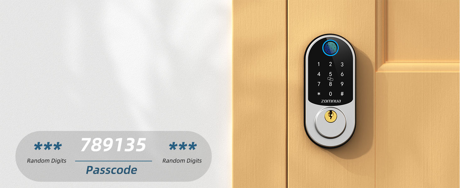 Keyless Entry Door Lock, Zomnua Fingerprint Smart Door Locks with