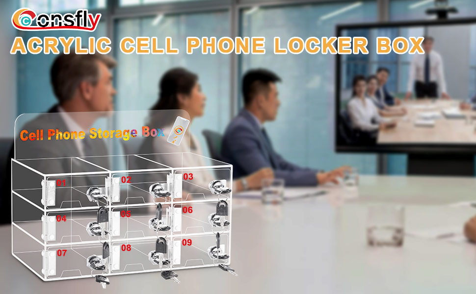 Cell Phone Locker Box Acrylic Cell Phone Storage WallMounted