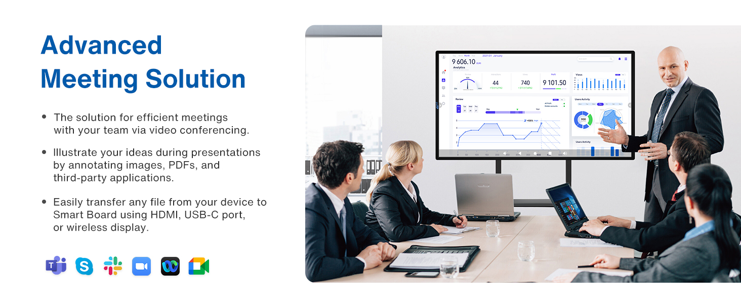 Smart Board 49 Inch Digital Whiteboard Electronic Interactive Smartboard for Classroom Office Home