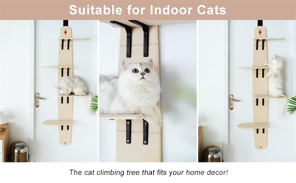 Cat Climber MultiLevel Door Hanging Cat Tower, Large Design 4 Tier