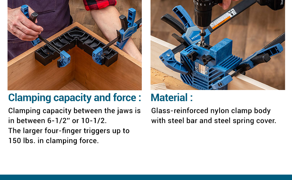Rockler 6” Spring Loaded OneHanded Bar Clamps for Woodworking HandFree Position Wood Clamps