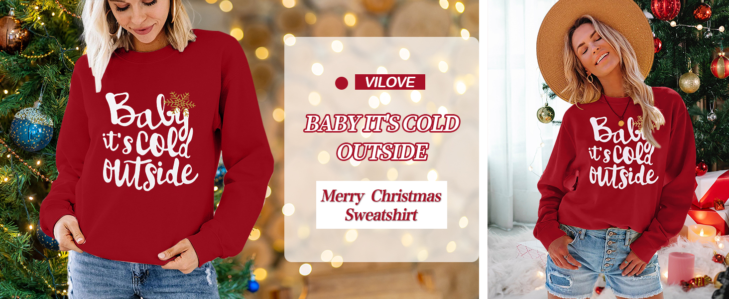 Merry Christmas Sweatshirt Women