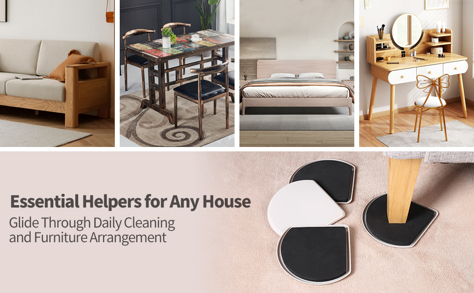AIRUJIA Furniture Sliders for Carpet, 7 inch Reusable Furniture Mover