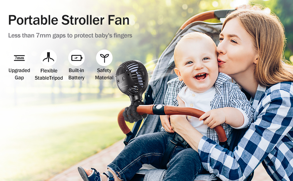 SmartDevil Stroller Fan, 3 Speed Portable Clip on Stroller