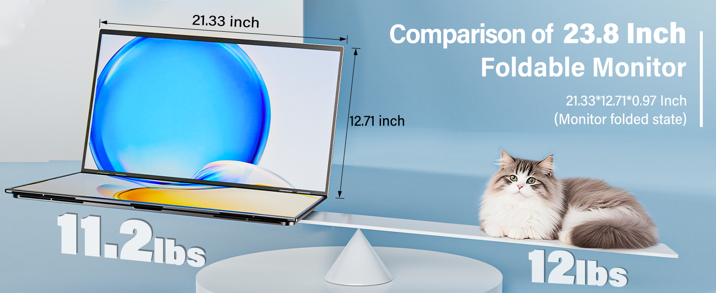 Wight of 23.8 Inch Dual Monitor