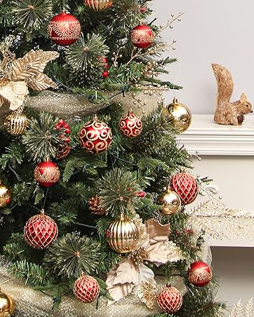 red gold Christmas ball ornaments