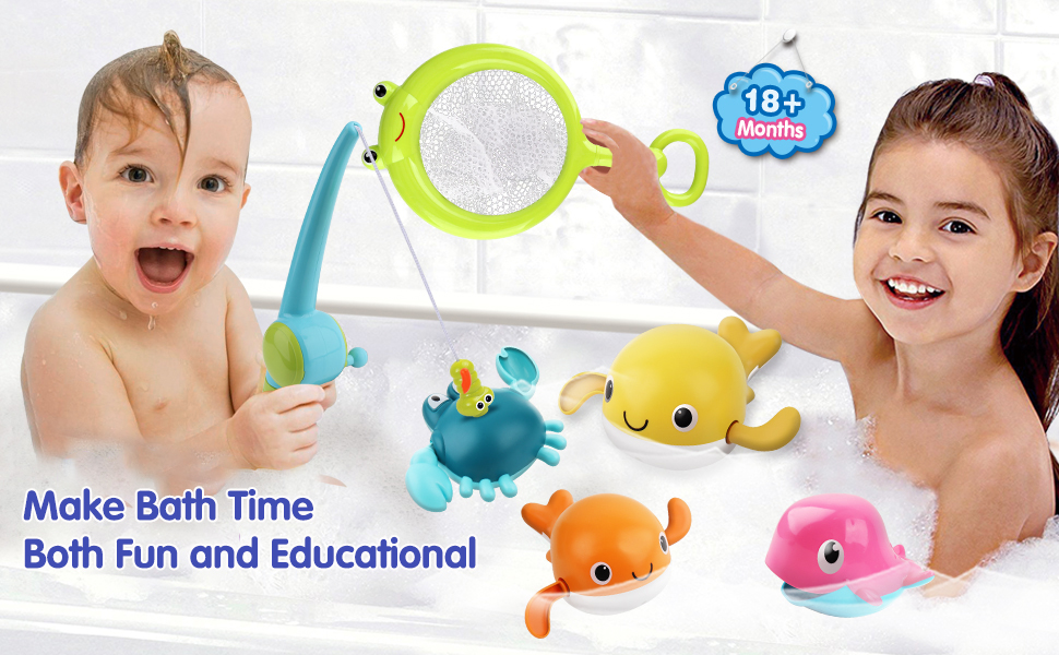 AESTEMON Bath Toys for 2 Year Old, Fishing Game Baby Toddler