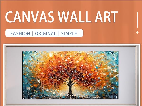 Amazon.com: Zoyotago Large Canvas Wall Art Orange Yellow