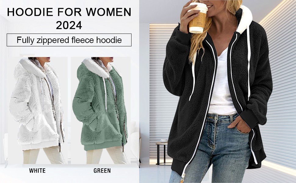 Manteaux Polaire Zippée pour Femme