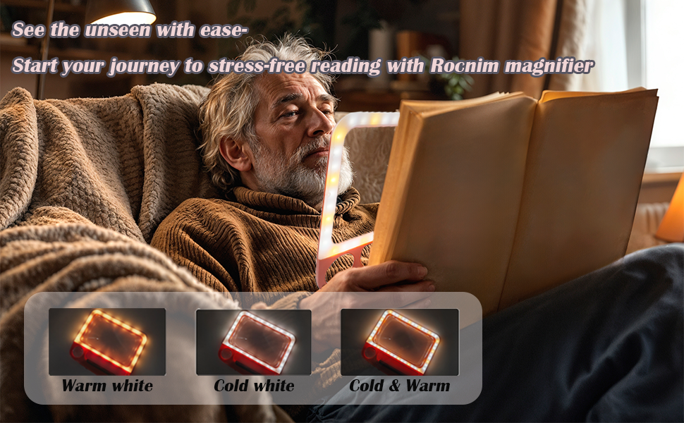 Reading with Rocnim Magnifying Glass