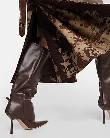women fold over boots pointed toe stiletto heel slip on knee high boot fashion sexy dress boot