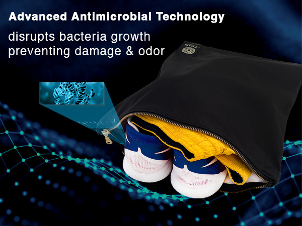 Ornadi antimicrobial bacteria odor proof gym clothes bag wet dry travel laundry pouch backpack 