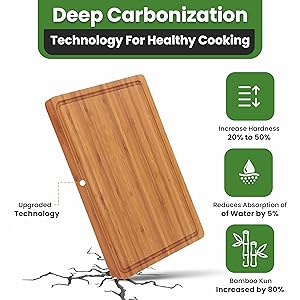 Made by deep carbonized bamboo to last longer