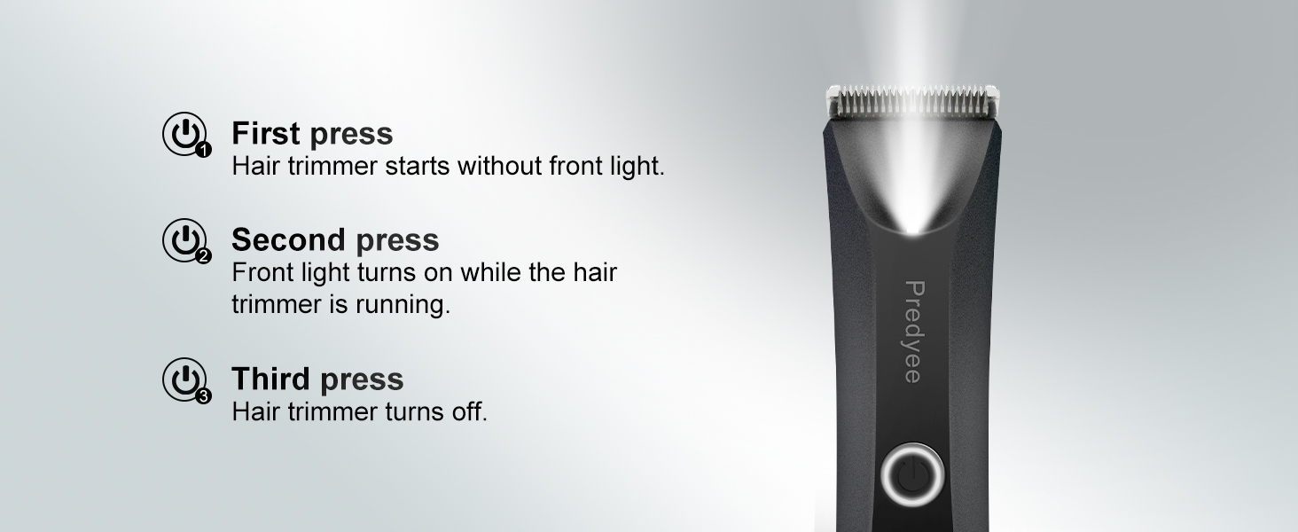 Predyee Electric Groin Hair Trimmer - Replaceable Ceramic Blade Heads, Waterproof Wet/Dry Clippers