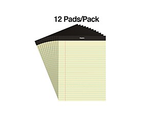front view of stack of yellow notepads