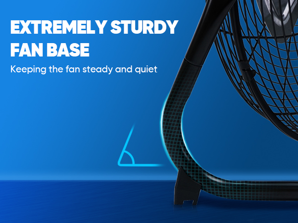 floor fan with sturdy base for keeping steady and quiet
