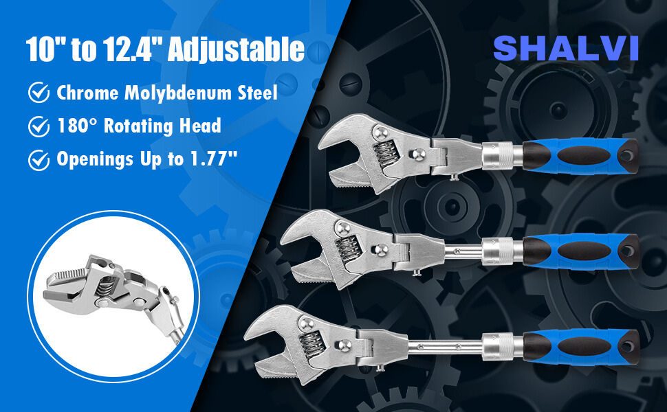 SHALVI Multifunctional Adjustable Wrench Spanner with Retractable