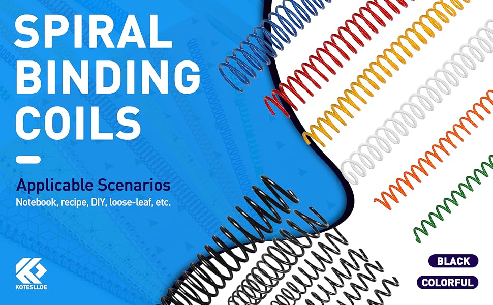 150 Pack Spiral Binding Coils, 41 Pitch Plastic Binding