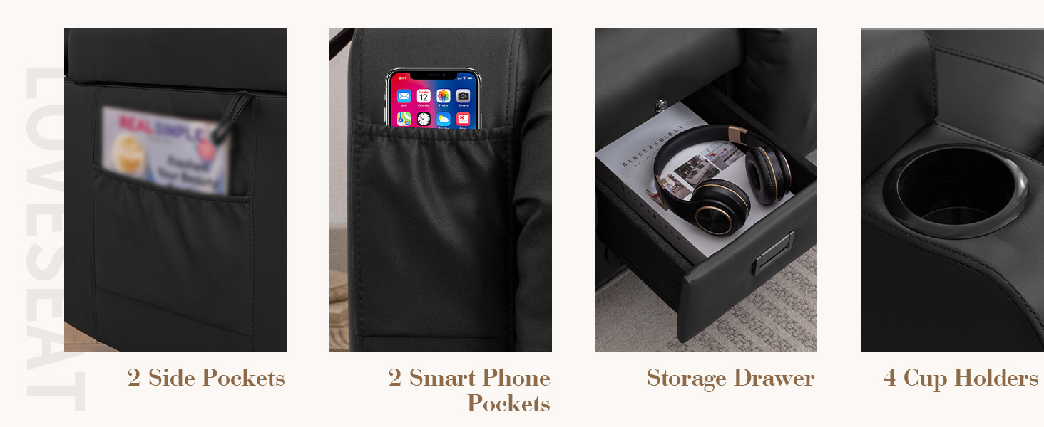 loveseat reclining chair details