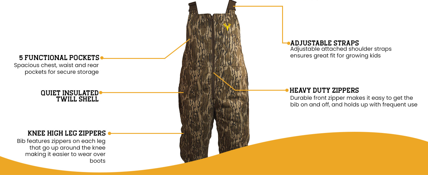 Youth Insulated Camo Bib