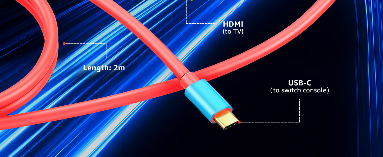 For Switch/OLED/Switch 2 HDMI Cable