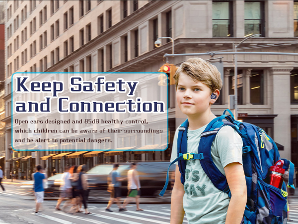 BANIGIPA Kids Headphones Open Ear Headphones Bluetooth 5.4 Headset w/Mic for School Protect Hearing