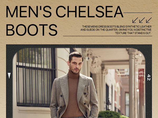 Amazon.com | Jousen Men's Chelsea Boots Casual Nubuck for