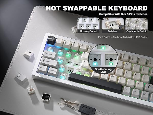 Amazon.com: YUNZII AL71 75% Mechanical Keyboard,Full