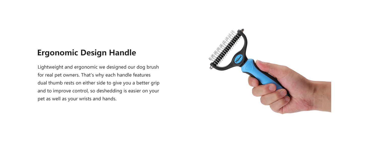 Nidawi Pet Dog Grooming Brush Double Sided Shedding & Dematting