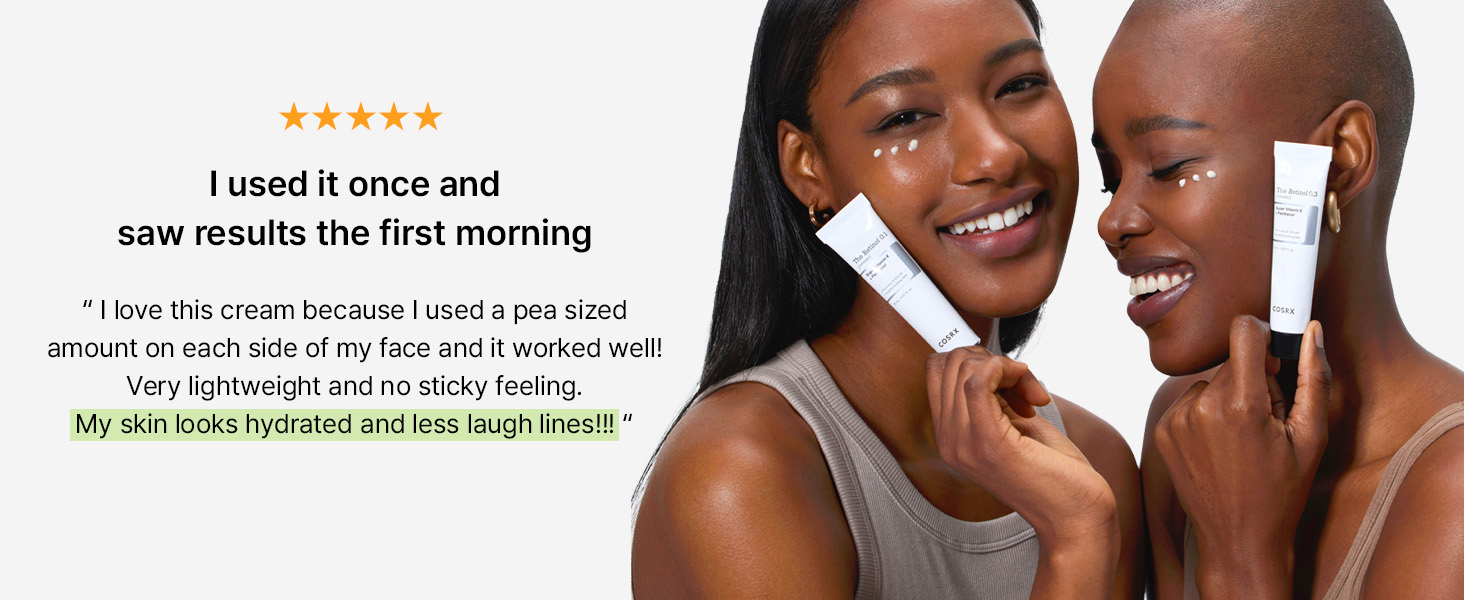 less laugh lines lightweight no sticky feeling hydrated saw results love this cream worked well