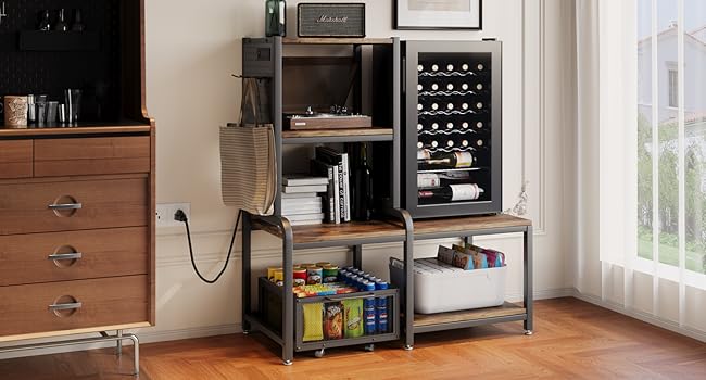bakers rack  mini fridge stand with storage mini fridge cabinet