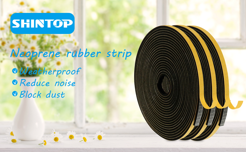 Door Seal Strip, 6mm(W) x 3mm(T) Window Draft Excluder Weather