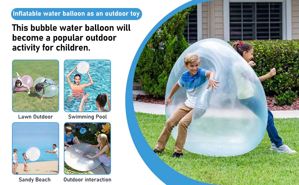 Vercico Giant Bubble Ball XXL, Water Balloons Inflatable Water Ball