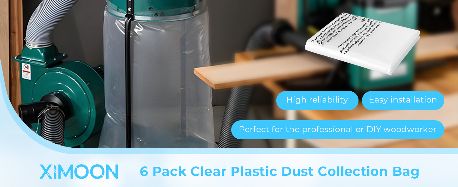 6 Pack Dust Collector Bags Compatible with Harbor Freight