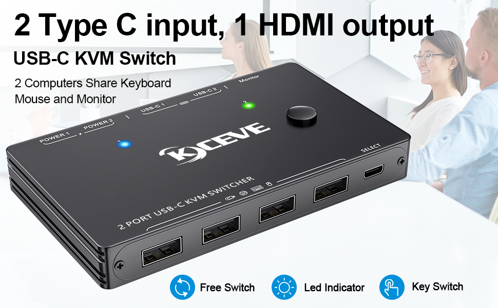 ◎人気商品◎USB C to HDMI KVMスイッチ 4K　Type-C Amazon.com: Type-C KVM Switch 4K@60Hz, 2 Computers Share 1